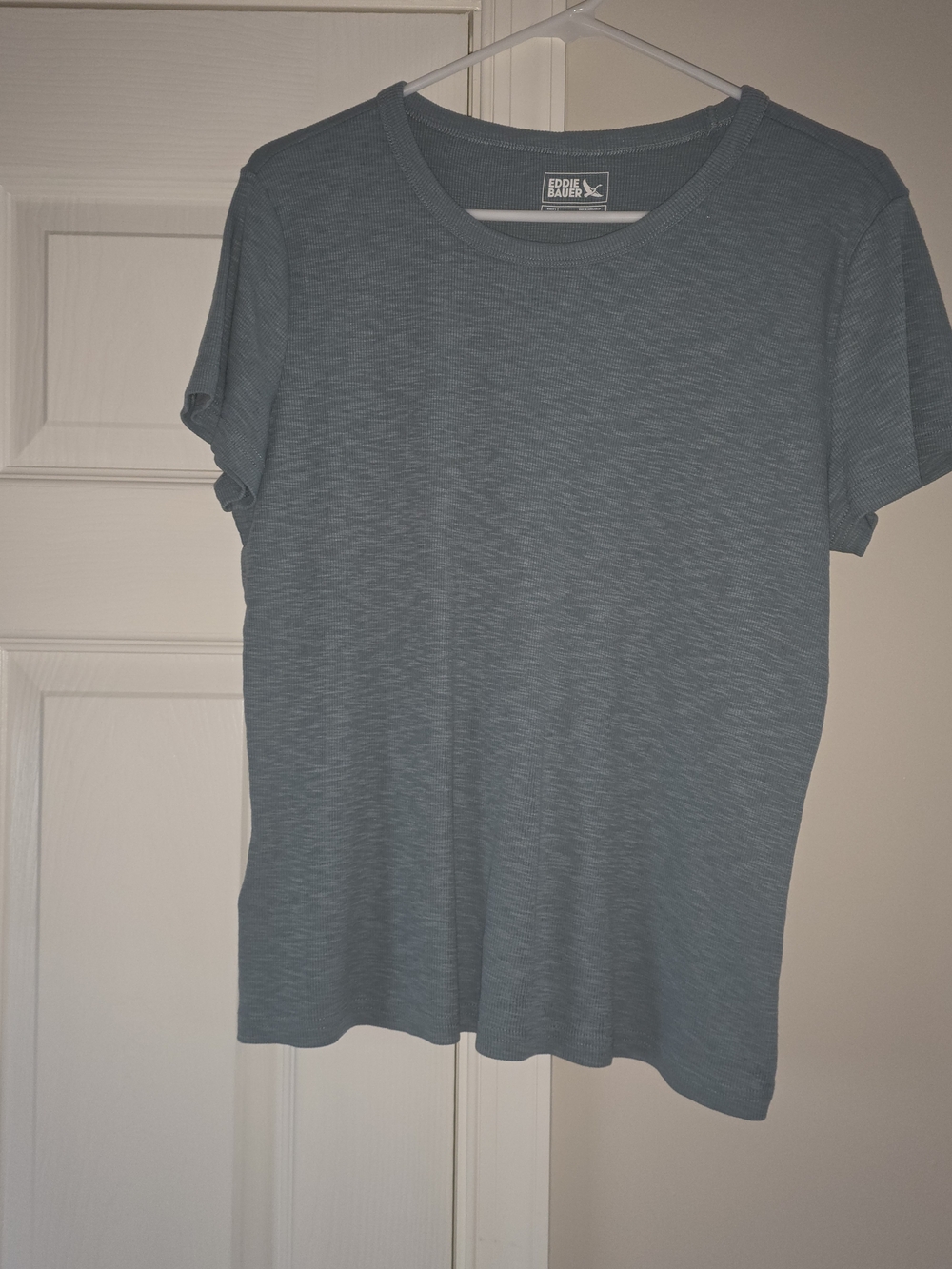 Eddie Bauer Heathered Slate Teal Crewneck Tee Size L